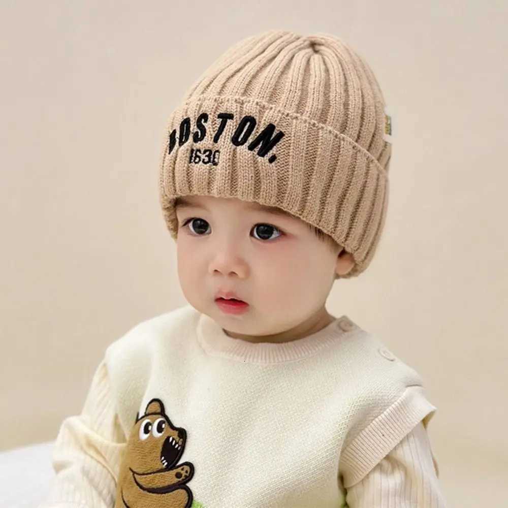 Winter Wool Baby Warm Ear Protection Hat Kids Earmuffs Cap Cartoon Toddler Woolen Knitted Hats 15 Years Children BeaniesL251024