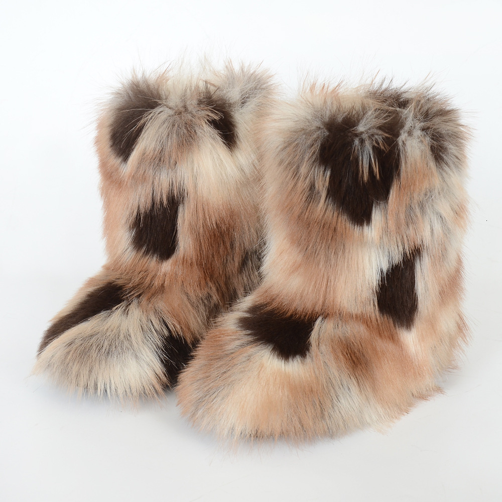 New trendy designer boots Y2K women's outdoor warm and non slip long fur imitation fur autumn and winter new fashionable luxury boots