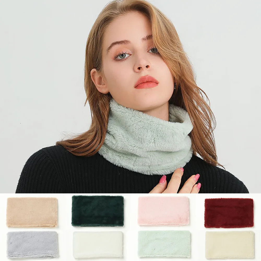 S Rabbit Fur Scarf multicoloured Warm Plush Snood Neck Scarves Unisex Men Neck Scarfs Ring Women Children Neckerchief 251020