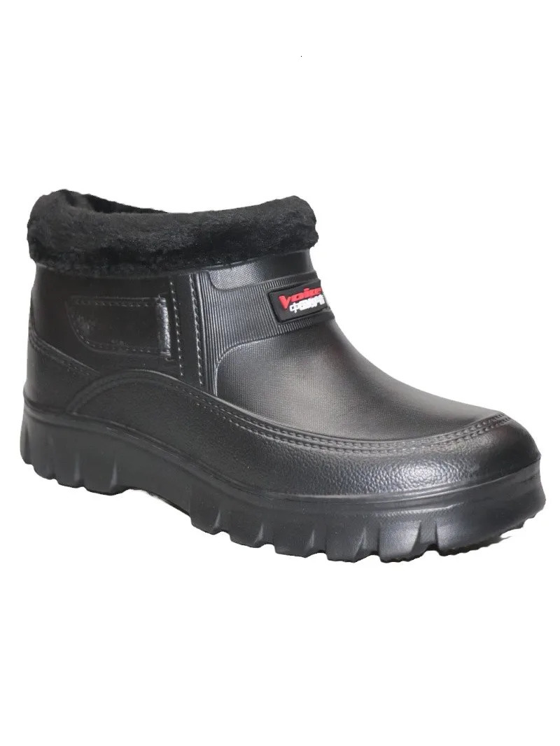 Mens Winter Snow Boots Waterproof Fce Lined Kitchen Laundry Work oes Warm Rain Boots Cotton Single oes SlipOn251020