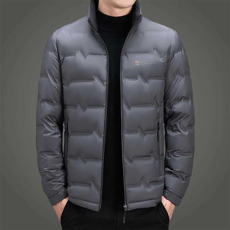 Winter New Men Thicken Down Cotton Parkas Casual Fashion Solid Windproof Stand Collar Zipper Cardigans Warm Coats Z251024