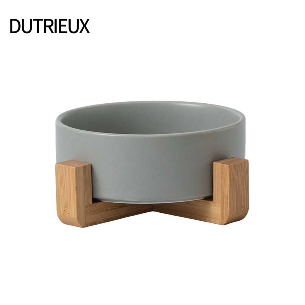 K3287 Wholesale Pet Slow Feeding Bowl with Anti-Choking Design and Neck Guard for Anti-Tip, Plastic Frame and Ceramic Inner Bowl