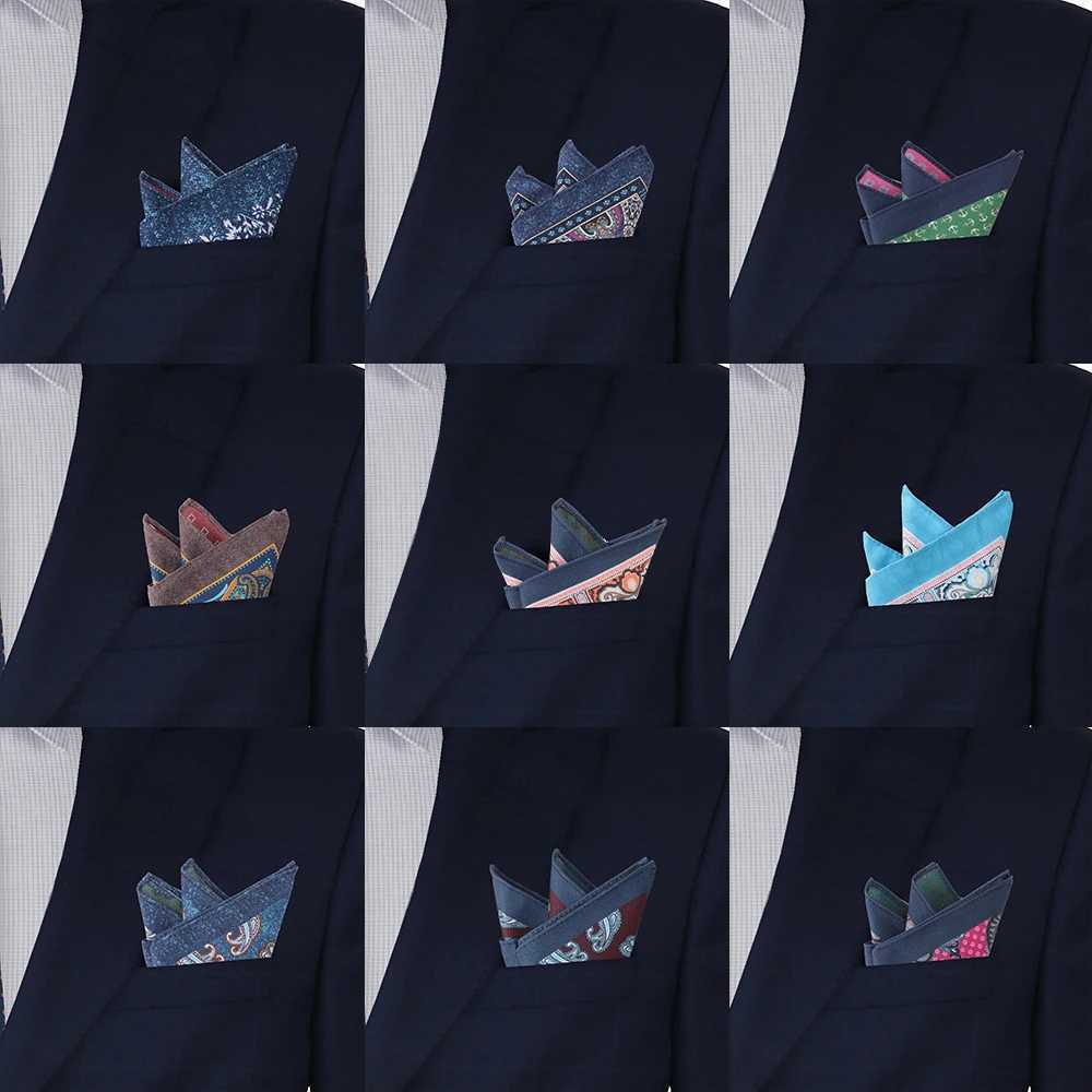 Pocket Square For Men Wedding Party Mens Suits Handkerchief Wine e Dark khaki Color Pocket Square For Mens Suit Pockets Y251024