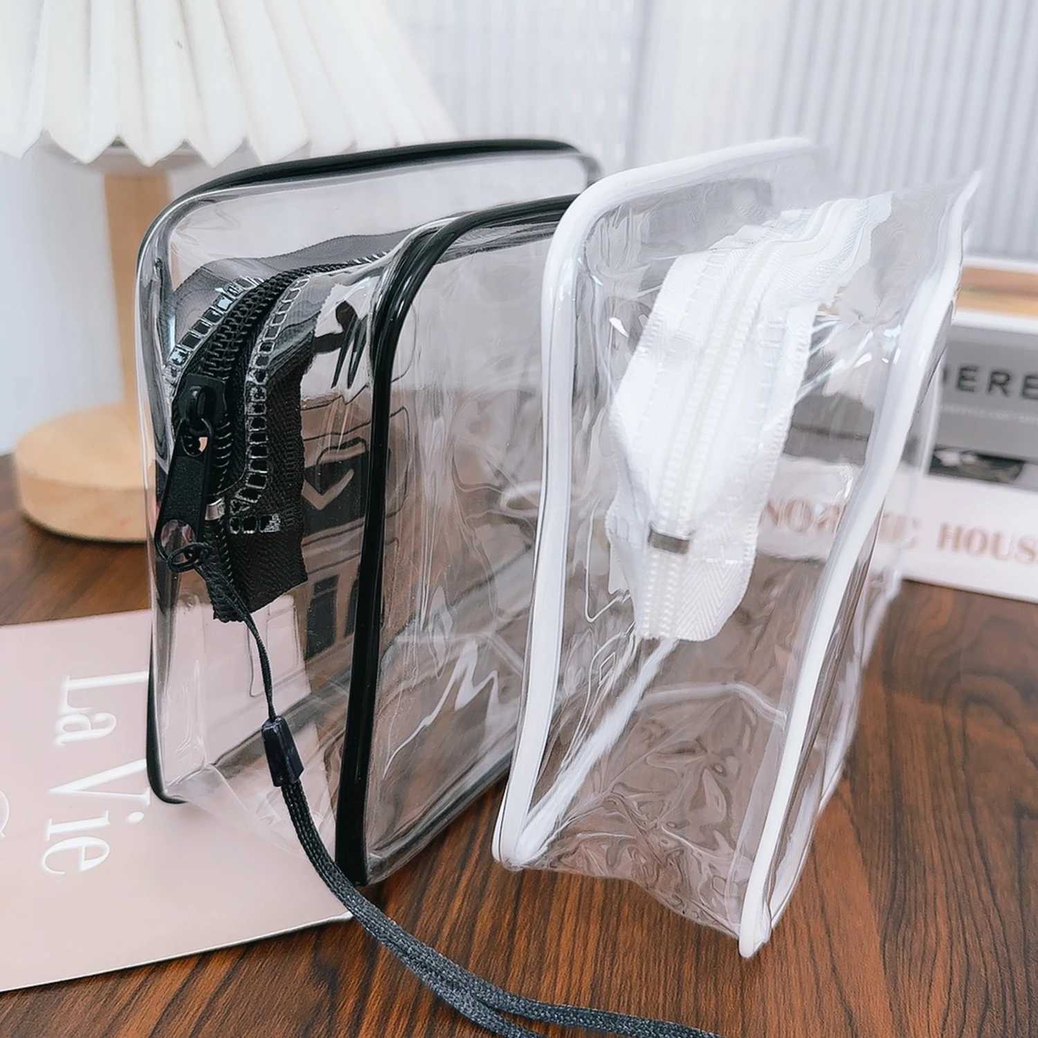 31pcs Transparent Zipper Makeup Bag Organizer Box Men Women Travel Clear Cosmetic Bag Waterproof Toiletry Wash Make Up BagsT251024