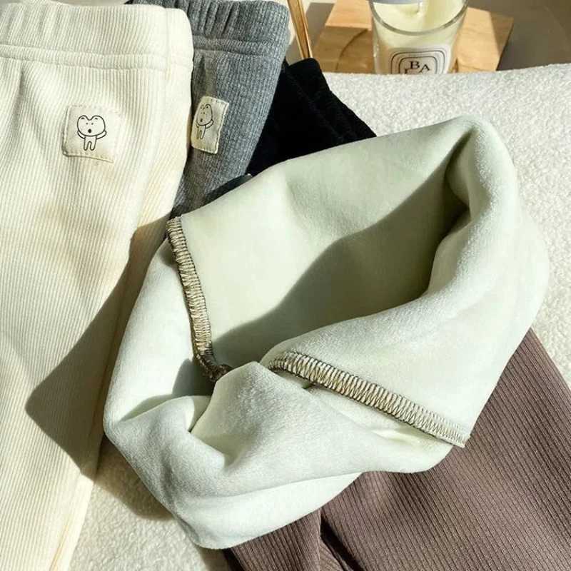 Girls Velvet Underpants 12M7Y Childrens Spring Autumn Integrated Velvet Thick Pants Baby AutumnWinter Outerwear LeggingsT251024