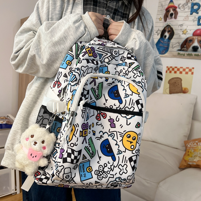 INS Style Cute for Girls High Middle Large Capacity Trendy Backpack Elementary Students Simple Fresh School Bag