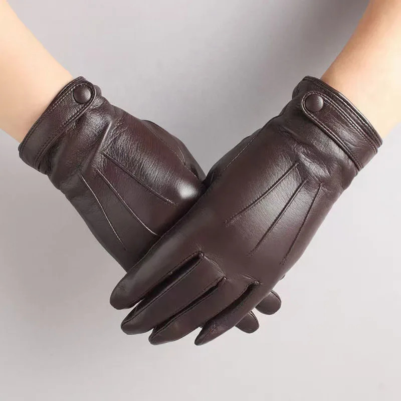 Winter Women Warm Real Sheep Leather Gloves Fashion Female Genuine Sheepskin Mittens High Quality Elegant Natural Lamskin Glove 251023
