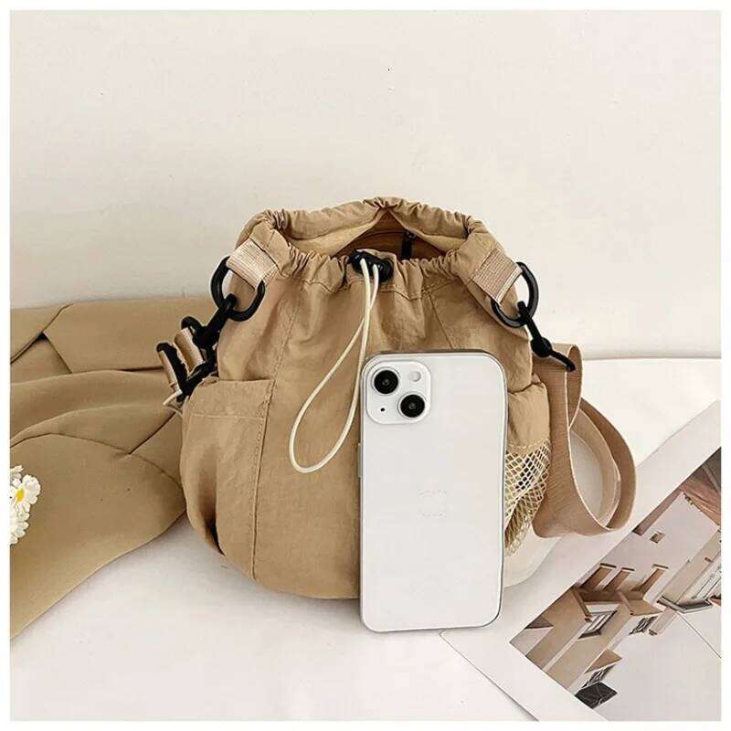 Casual Single Shoulder Commuter Mobile Phone Crossbody Bag Nylon Material Women Handbags