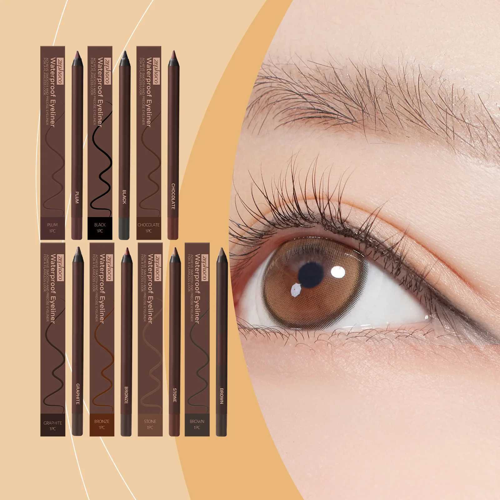 Waterproof Eyeliner Brown Smooth Matte Eye Liner Long Lasting Non Smudging High Pigmented Eyebrow Pencil Punk Eye MakeupL251024