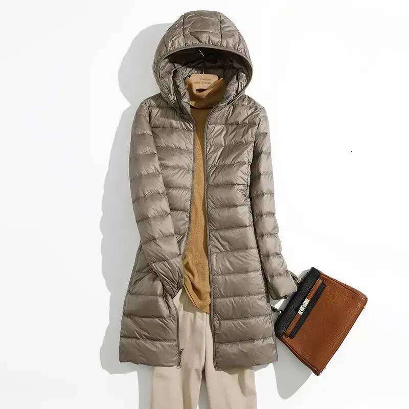 Plus Size 5Xl 6Xl 7Xl Fall Women's Autumn Winter Ultra Lightweight Packable Long Puffer Jacket Female Hooded Korean Slim Coats Designer Women