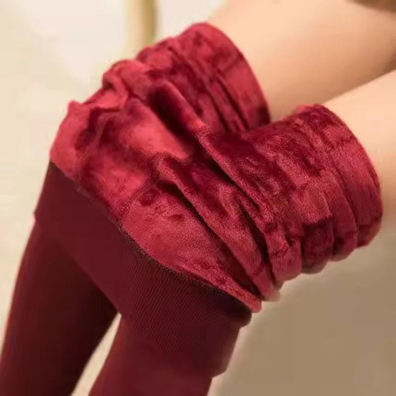 Autumn Winter Plush Warm LeggingsThermal Pants Polar Pantyhose Sock Lined Pants Velvet Tights Effect High Waist Wool Leggings 251018