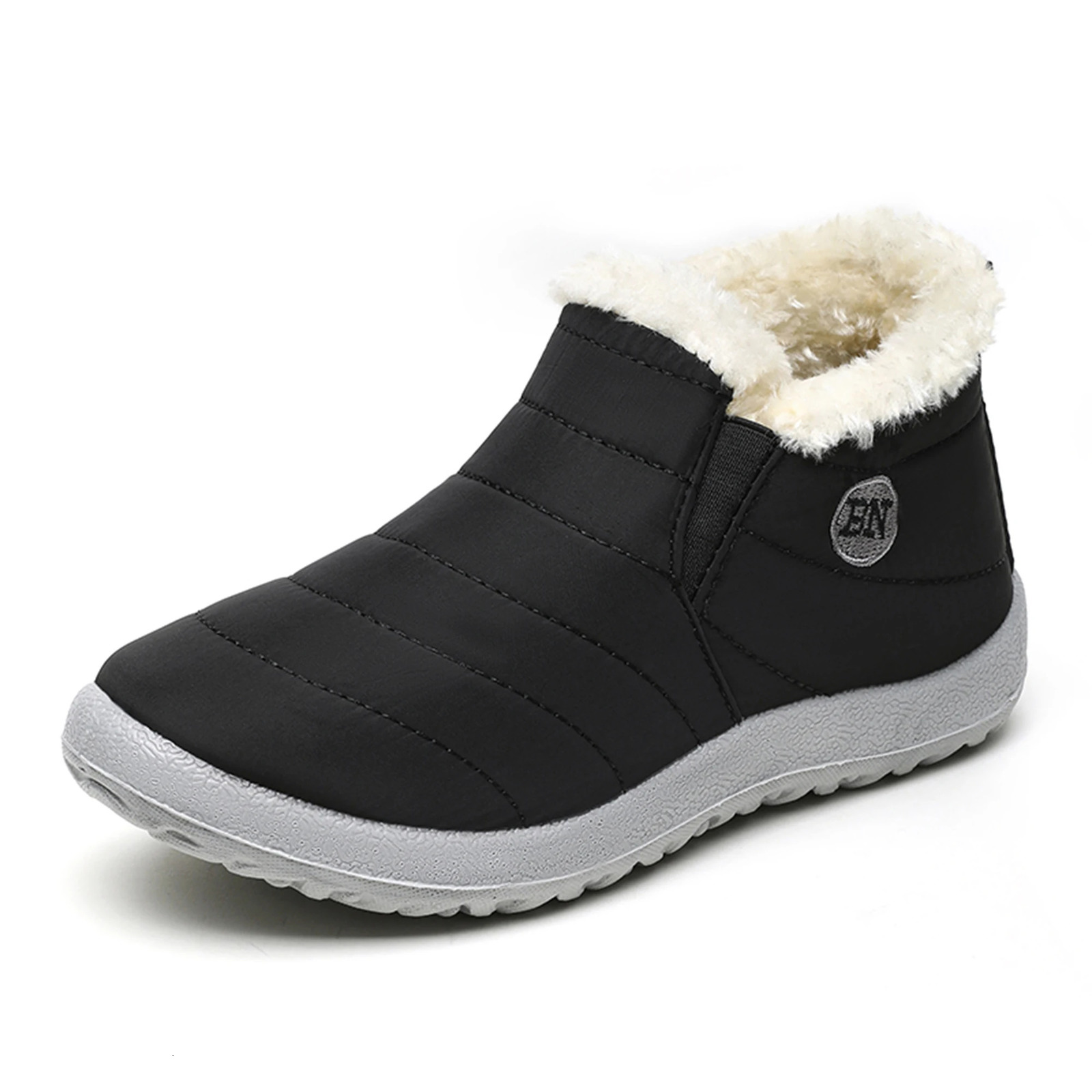Snow Womens Boots Black Shoes Women Slip On Women Booties Fur Ankle Boots Waterproof Couple Soft Botas Mujer Winter Boots Women251020