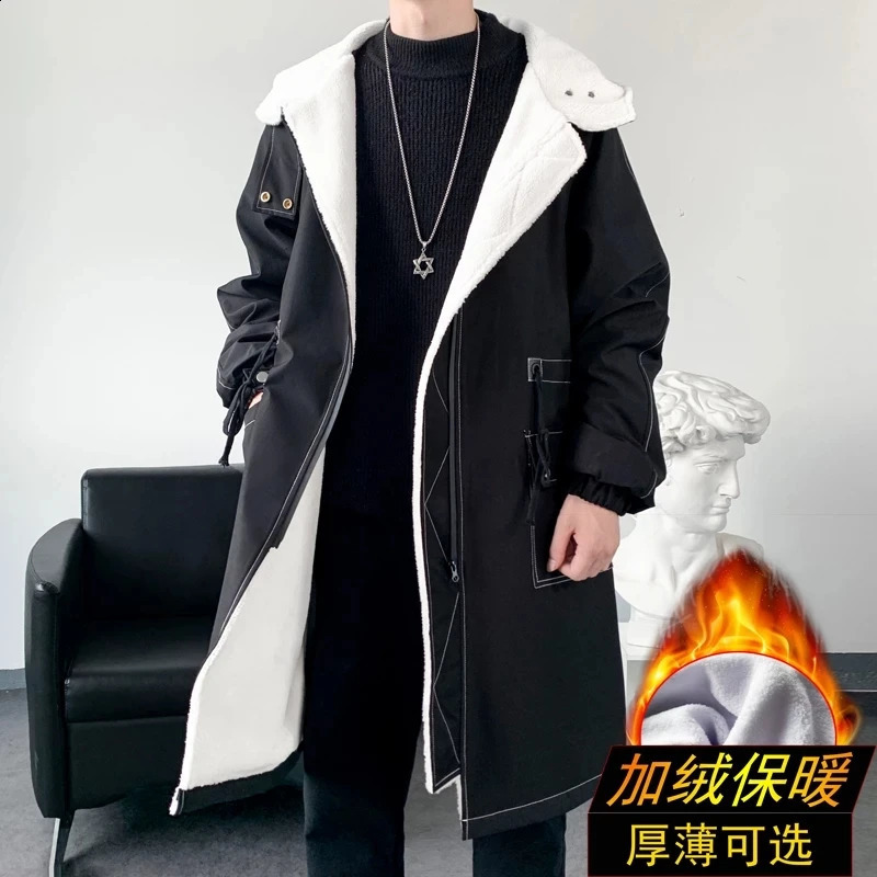 Winter Coat Men Hooded Thick High Quality Trench Coat Men fashion Windbreakers Casual Jackets Hip Hop Streetwear Coat S3XL 251023