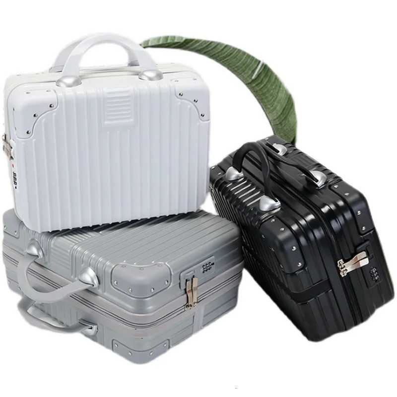 Cosmetic Handheld Luggage Women 14inch Makeup Bag Small Mini Travel Suitcase Password Box Boarding CaseW251024