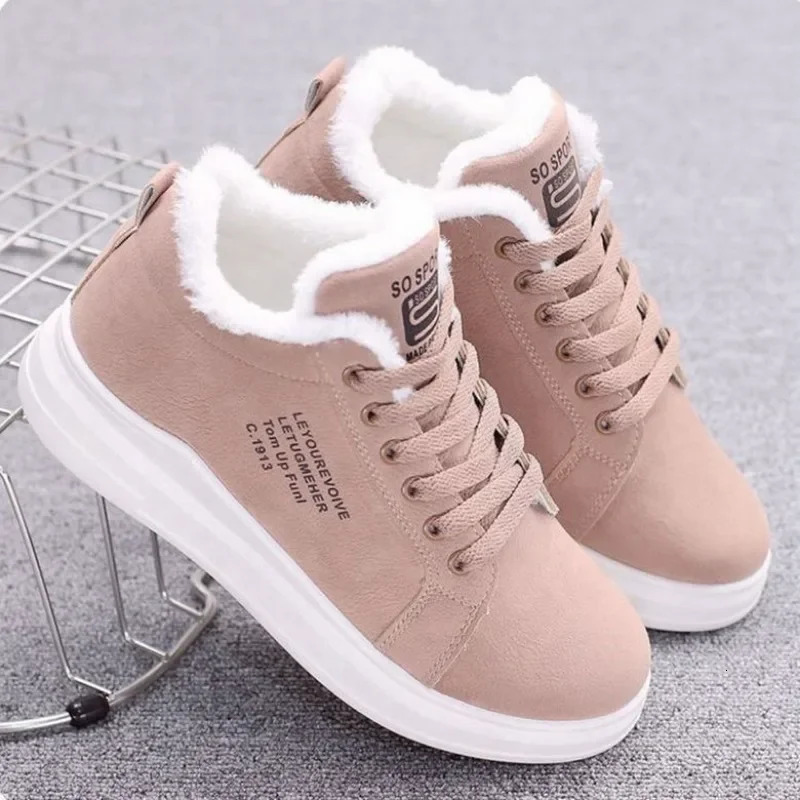 Snow Boots Winter Outdoor Women Shoes Warm Fur Plush Lady Casual Shoes Lace Up Fashion Sneakers Platform Snow Boots251020