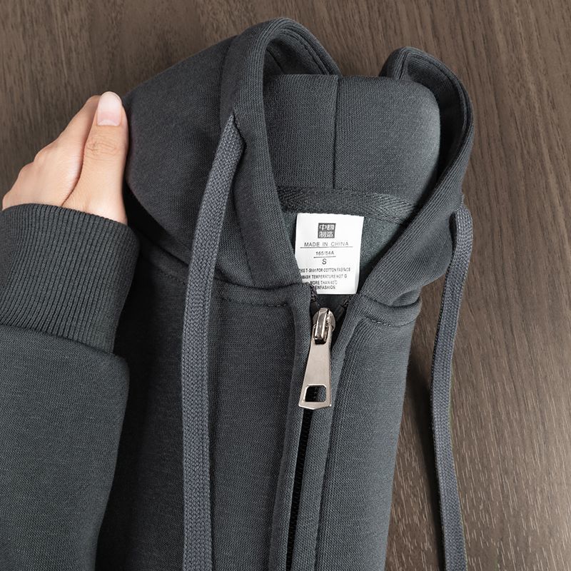 American Designer Hoodie Jacket Tracksuit Men Polo Veste Coat Style Casual! Heavy Zipper Cardigan Hooded Sweatshirt Solid Color Loose Versatile Casual