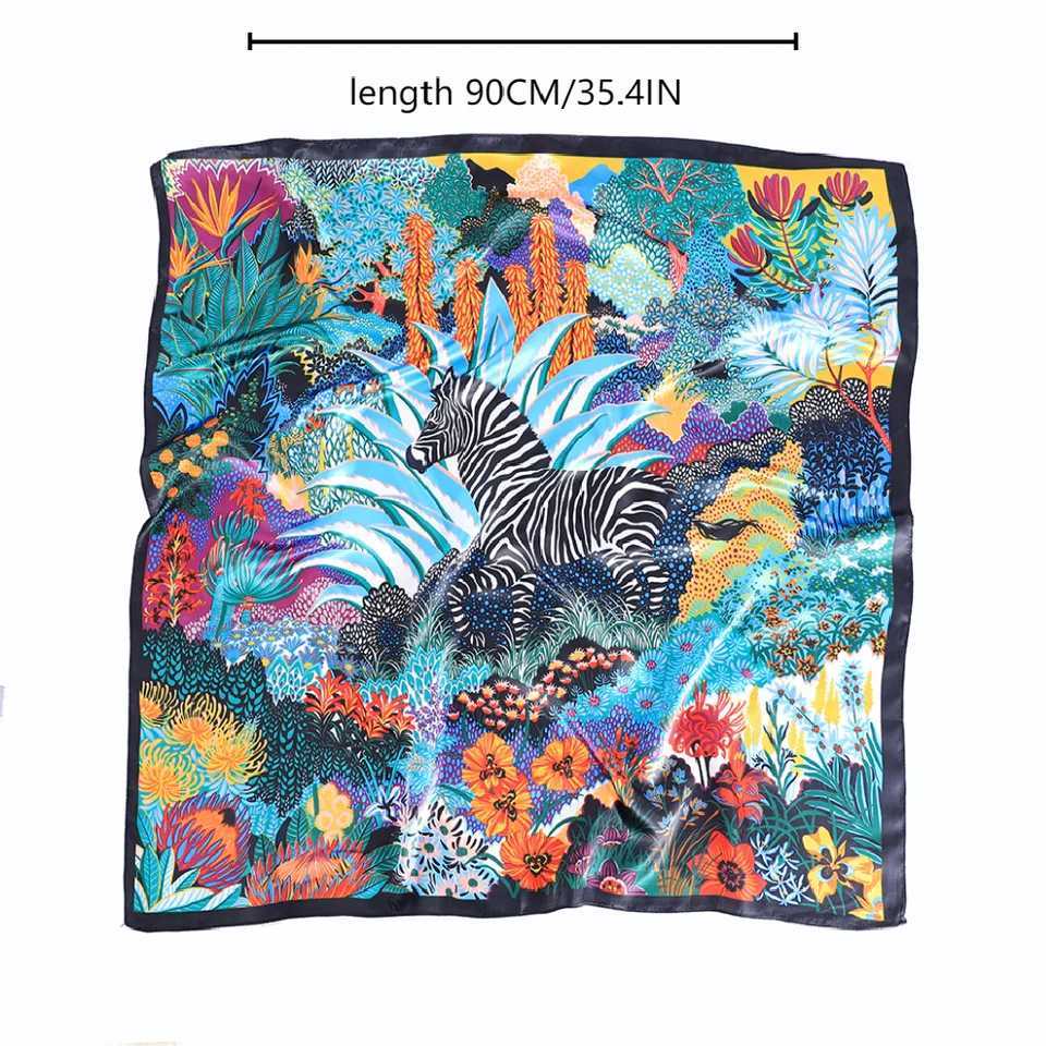 9090cm Wen Scarf Silk Feeling Hair Neck Square Brand Off band muffler Waiter Flight Attendants Handkerchief Rings wr Y251024