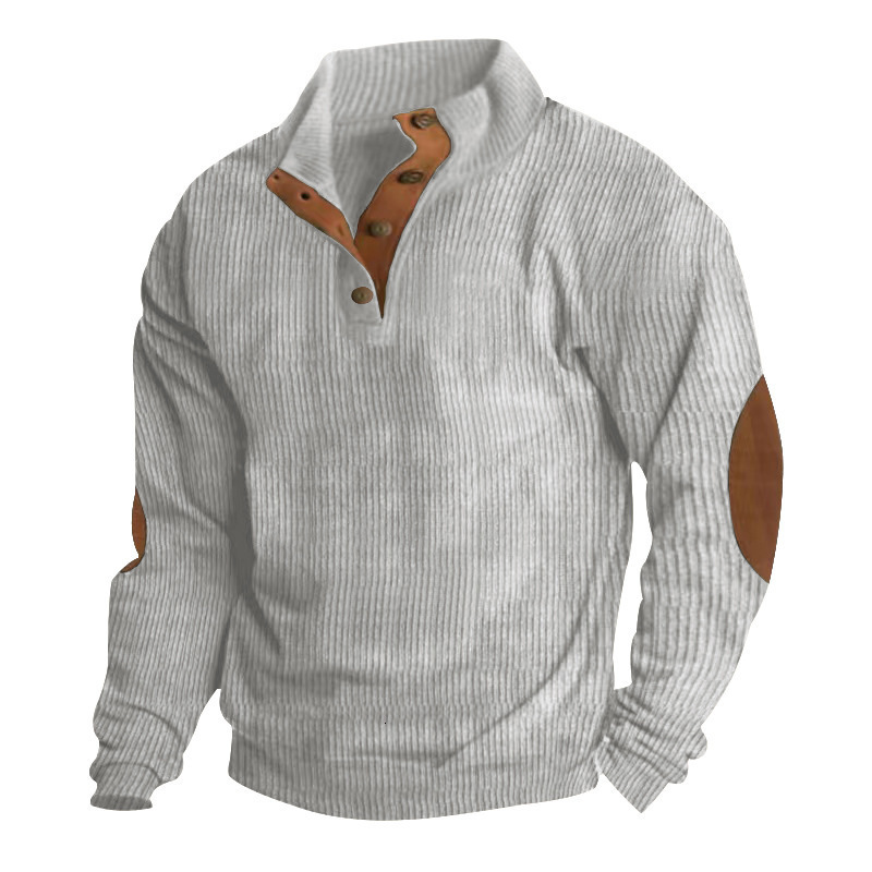 Autumn Winter Men's Corduroy Pullover Jacket Casual Long Sleeve Sweatshirt
