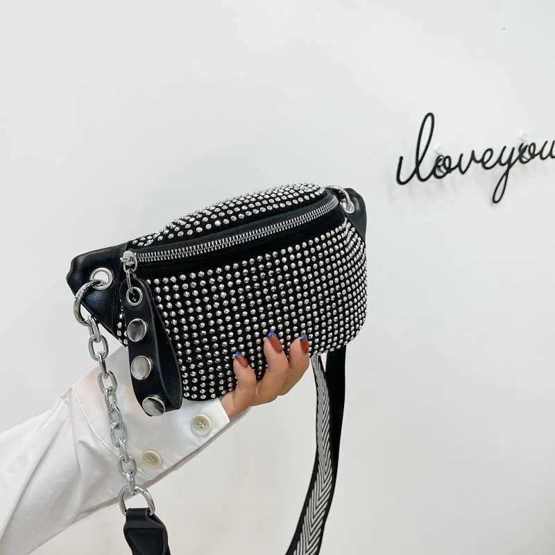 Fashion Leather Female Belt Bag Ladies Diamond Fanny pack Hip pack Designer Woman Shoulder Crossbody Chest Bags Chain Waist BagsL251024