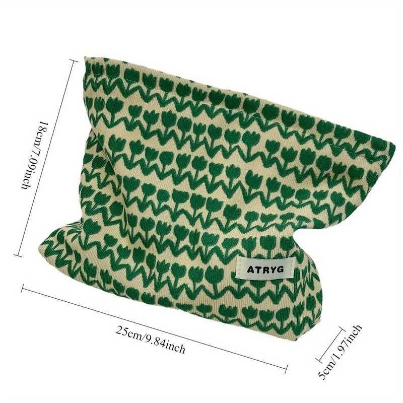 1pc Floral Cosmetic Bag Large Capacity Travel Makeup Organizer with Exotic Leaf Design Foldable Birthday Festival GiftT251024