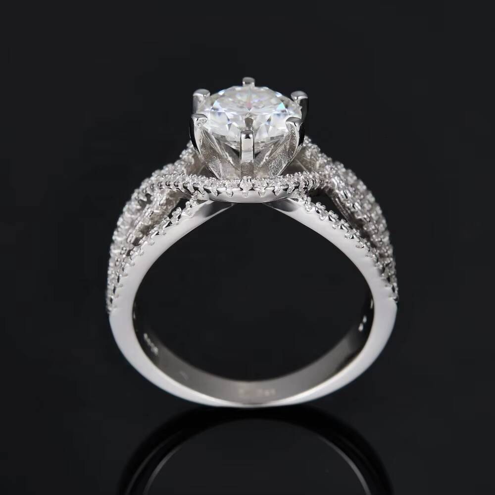 White Moissanite Men and Women Style Luxury Jewelry 925 Sterling Silver Wedding Rings