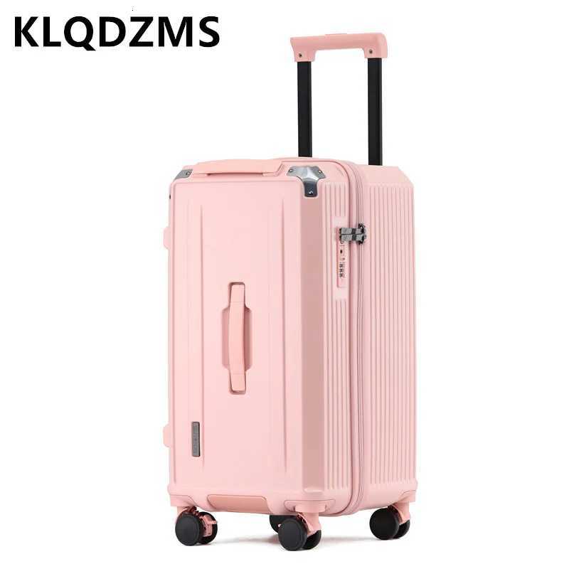 KLQDZMS Womens Suitcase Highquality Largecapacity Trolley Case ABS PC Family Travel Essentials Mens with Wheels LuggageW251024