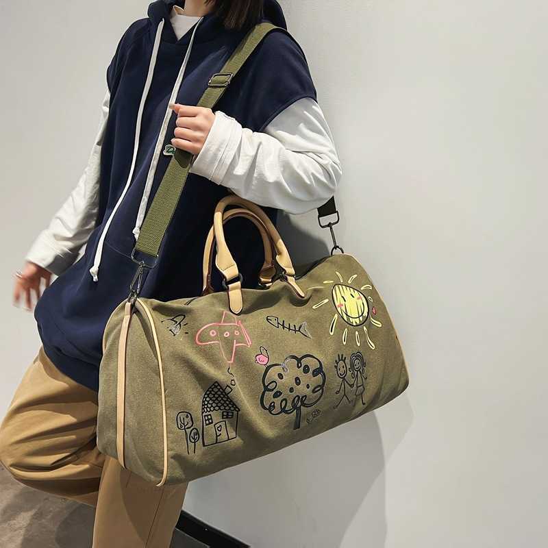 Short Trip Bag for Men and Women, Large Capacity 2024 New Model, Business Trip Sports Gym Bag, Commuter Crossbody Bag, Handheld Large Bag
