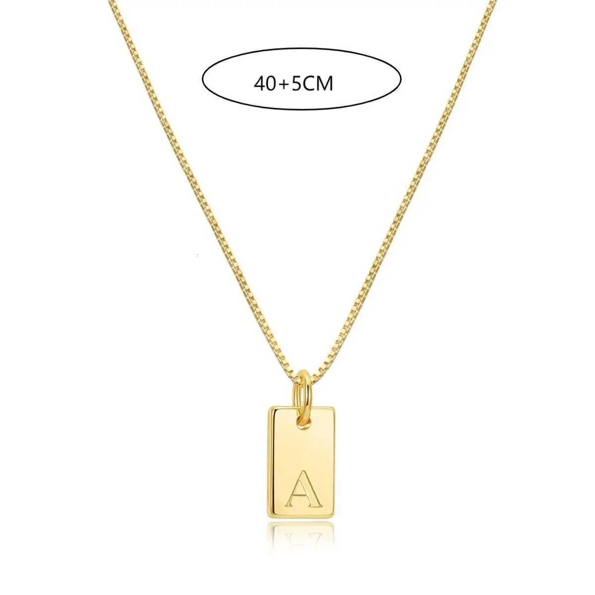 Tiny Square Initial Letter Necklaces Golden Plated Stainl Steel Engraved Letter Necklace Aesthetic Birtay JewelryXJ251024