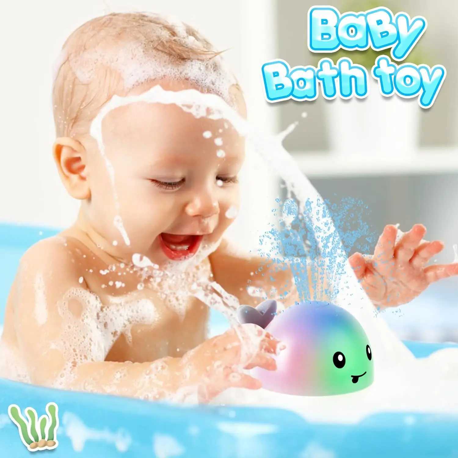 Baby Bath Toys Whale Automatic Bathroom Toy Sprinkler Light Up Bath Toys for Baby 618 Months Bathtub Fountain Spray Water Toy J251023