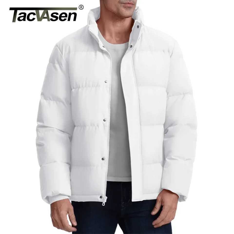 TACVASEN Winter Down Jackets Mens Stand Collar Quilted Jackets Water Resistant Lightweight Puffer Jacket Windbreaker Coats Male Z251024
