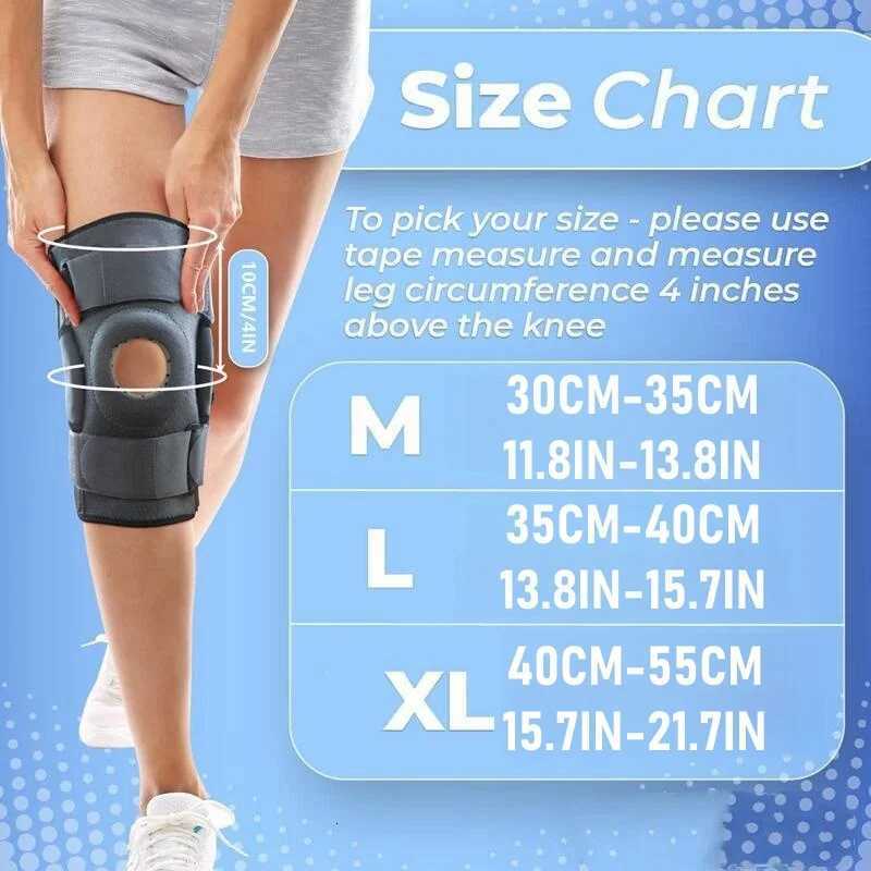 Hinged Knee Brace Open Patella Knee Support with Dual Metal Side Stabilizers for Meniscus Tear Arthritis Tendon Pain Relief Y251024