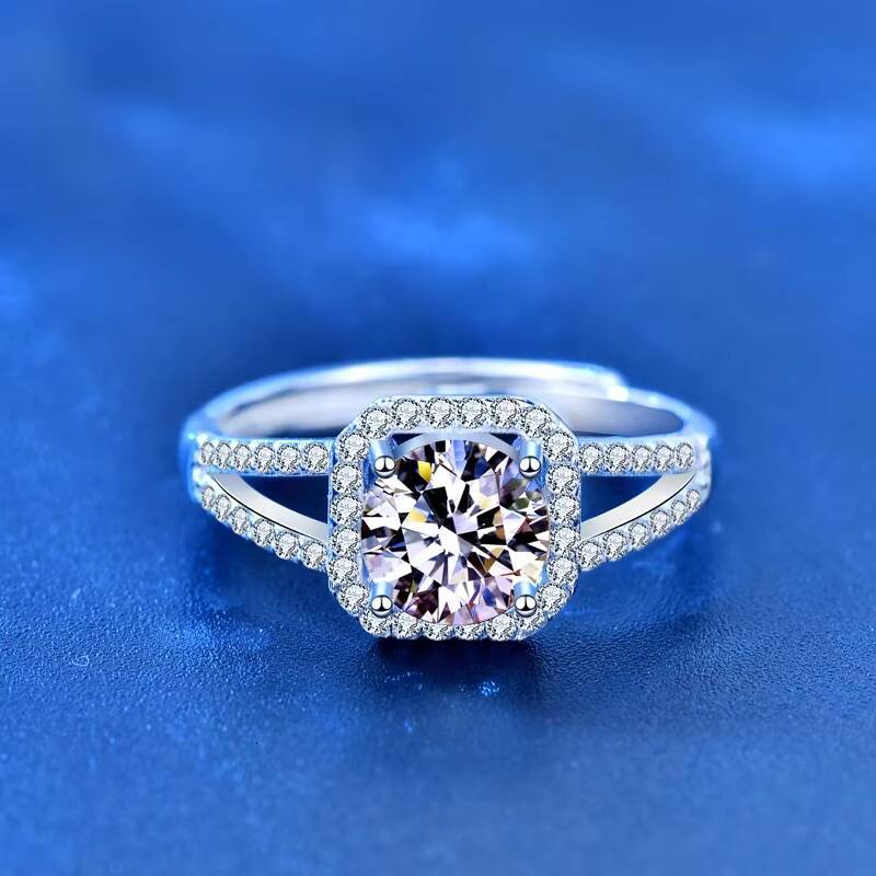 Wholesale Jewelry VVS1 925 Sterling Silver Wedding Bands Lab Diamond Rings Moissanite Stackable Engagement Ring for Women