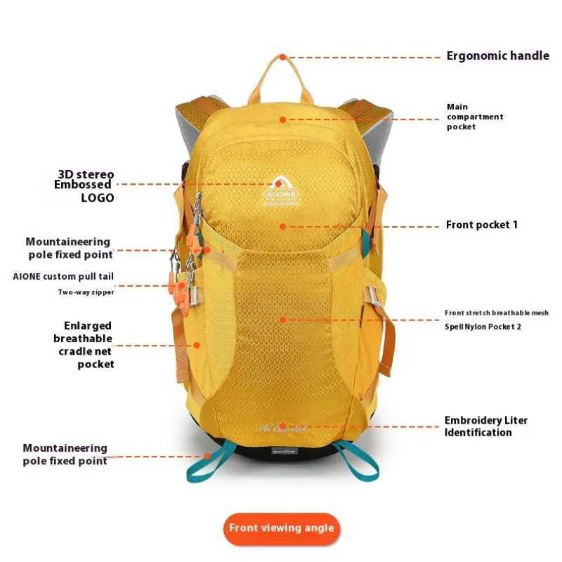 Classic Design Outdoor Backpack 25L Water Resistant Nylon External Frame Backpacking Camping Travelling Hiking Backpack J251024