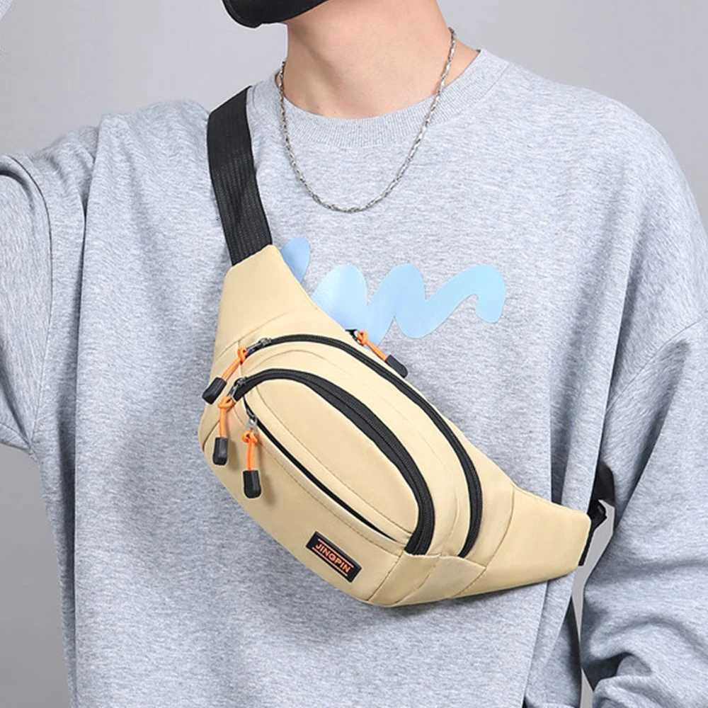 Zipper Nylon Men Chest Bag Waterproof Large Capacity Outdoor Waist Bag Durable Japanese Style Sports Walking Bag MenL251024
