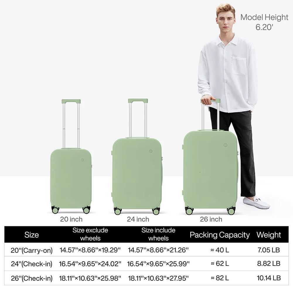 Mixi Patent Design Travel Luggage Women Men Suitcase On Wheels Spinner Trolley Case Bag 20 Carry On 24 26 Check In 100 PCW251024