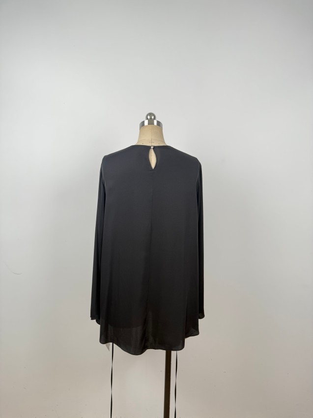 Simple, Sophisticated, Elegant, Light Luxury Silk Long-Sleeve Top JYS37011