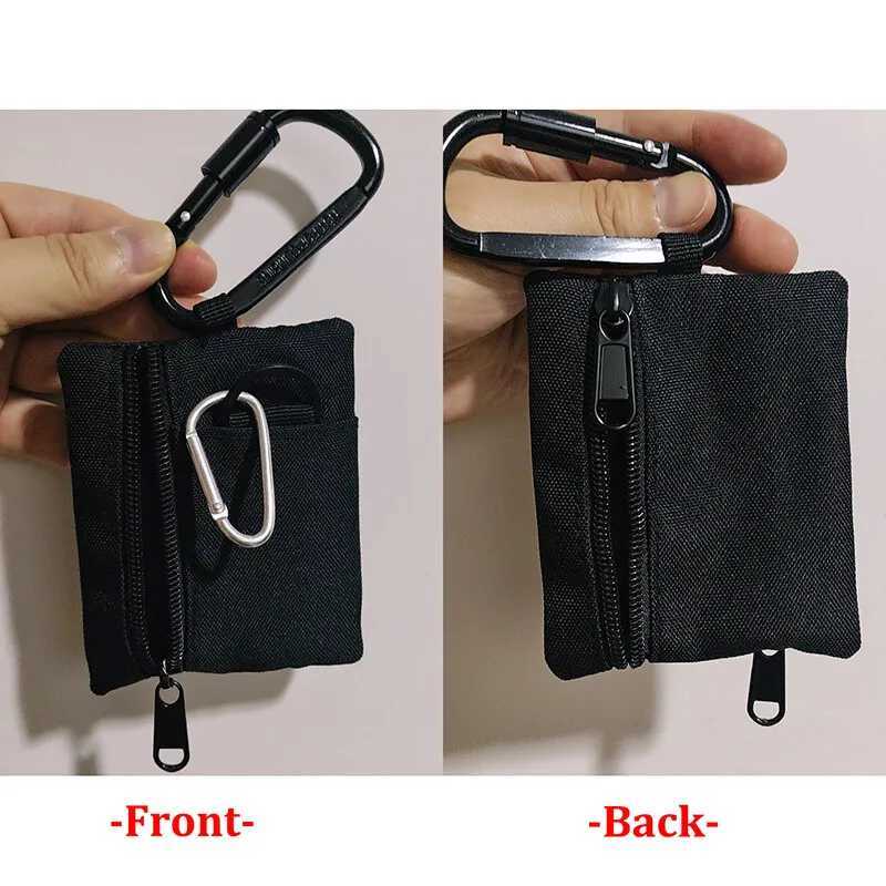 Outdoors Casual Canvas Small Wallet with Mountaineering Buckle Mini Coin Card Holder 2 Zipper Mens Key Pouch Z251023