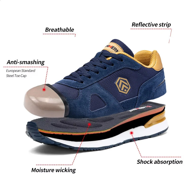 LARNMERN Men Steel Toe Shoes Antistatic Safety Shoes Women Composite Breathable Slip On Work Sneakers Industries Protection 251023