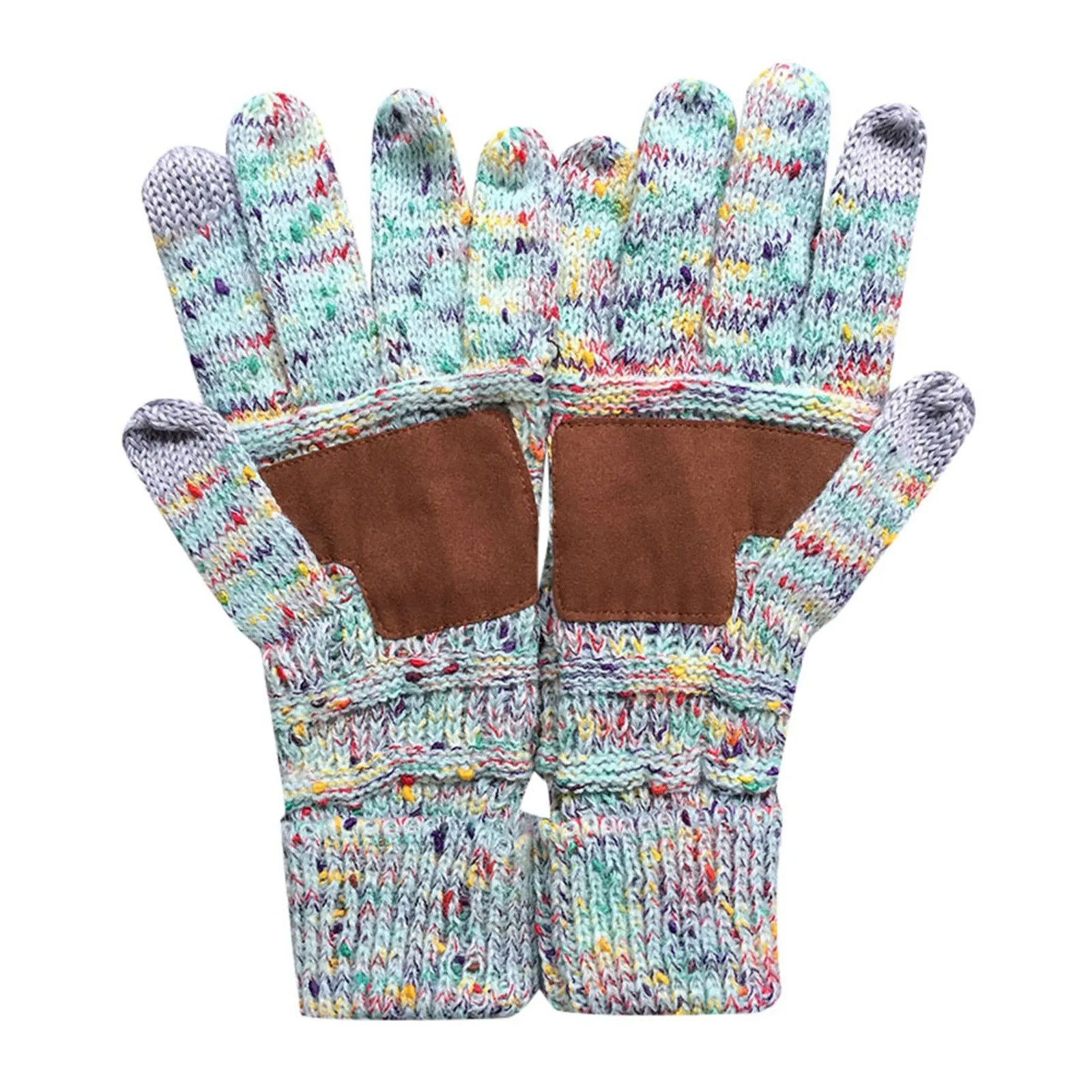 Winter Warm Cold Proof Gloves Womens Versatile Knitted Wool Full Finger Gloves Touchscreen Colorful Dot Gloves Mittens Guantes 251023