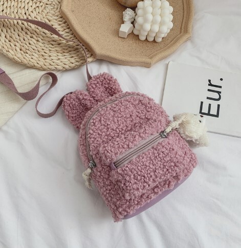 New Korean style children's small bag cartoon cute plush girl backpack designer small backpack mini shoulder crossbody bag