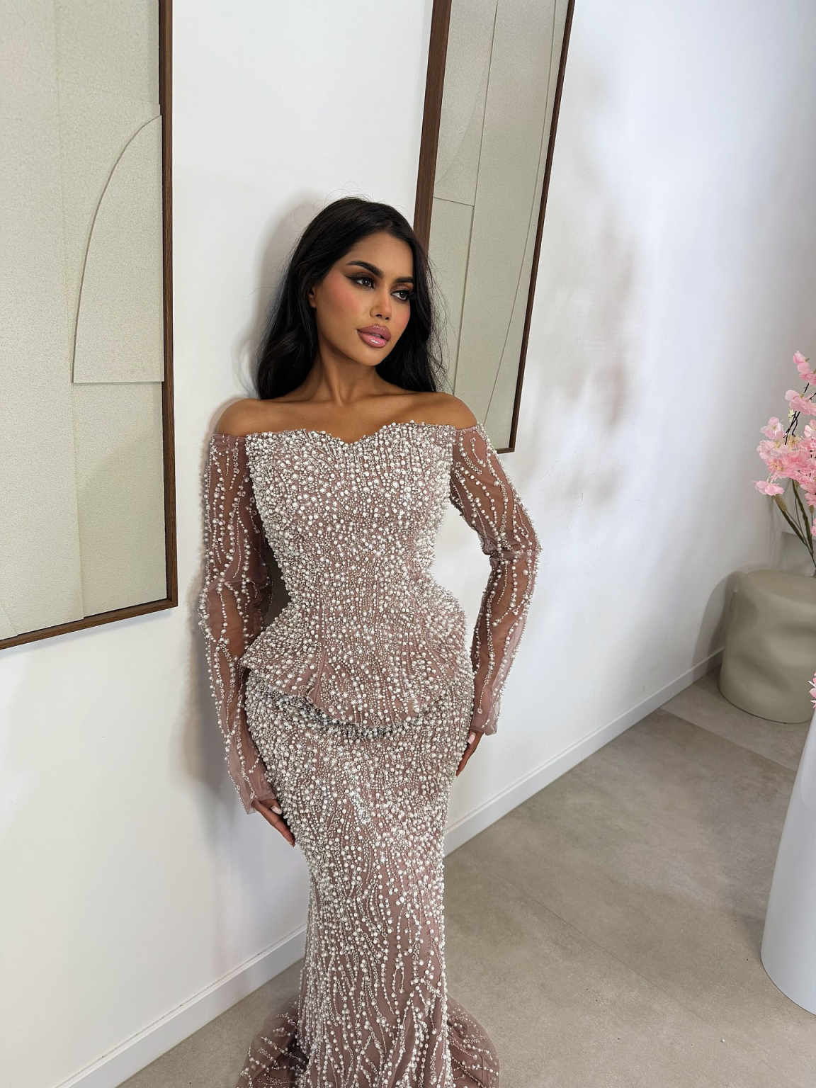 Sexy Long Sleeve Prom Dress Beaded Vestidos De Gala Tassel Chic Formal Occasion Dress Customized Luxury Sexy Cocktail Dresses