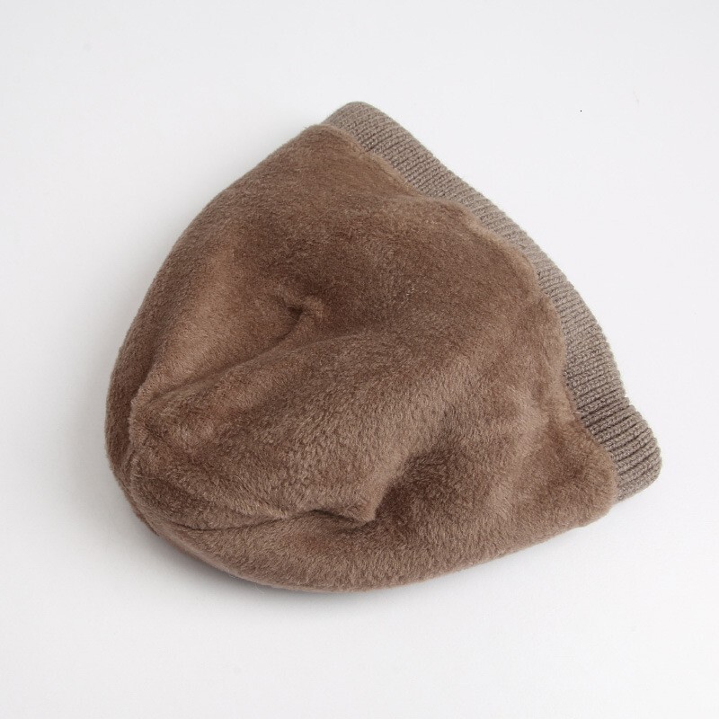 Korean Wool Autumn Winter Thickened Knitted Pullover Cold Large Head Circumference Ear Protection Hat for Women