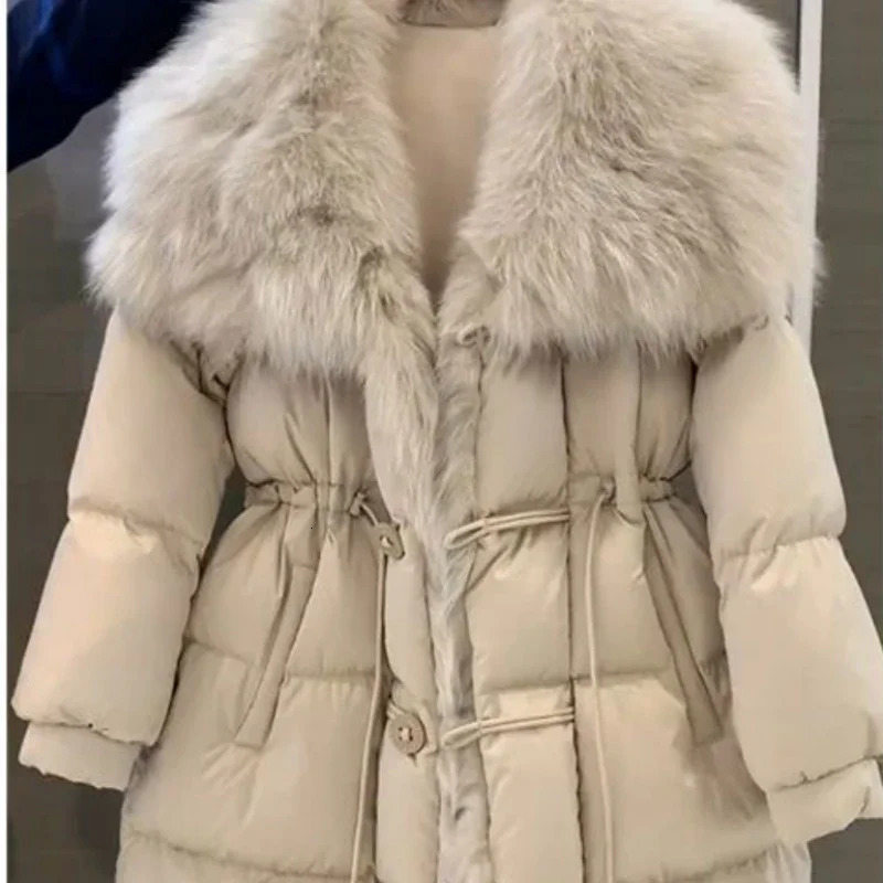 Winter Fur Collar Down Jacket Women Highgrade Feeling Super Goodlooking Little Man Fried Street Fur Collar Coat 251024