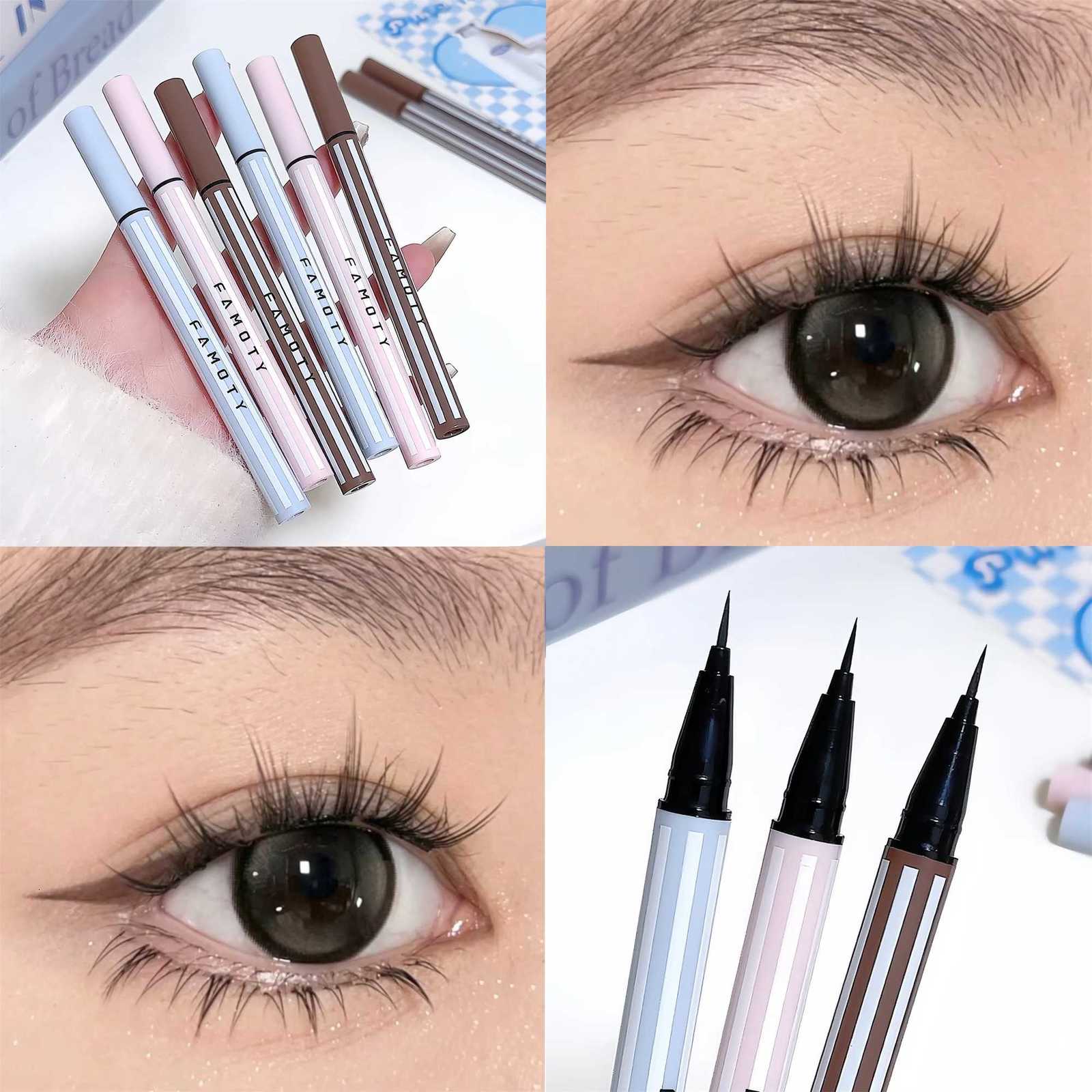 4 Color Quick Dry Slim EyelinerUltrafine Matte Liquid Eyelash Pencil Waterproof Brown Lasting Lying Silkworm Lower EyelashesL251024