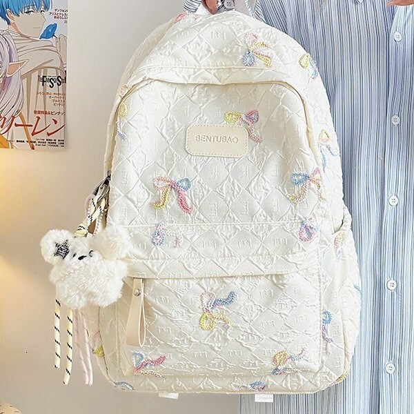 The new designer backpack cartoon backpack is very suitable for middle school girls as a multifunctional large capacity backpack