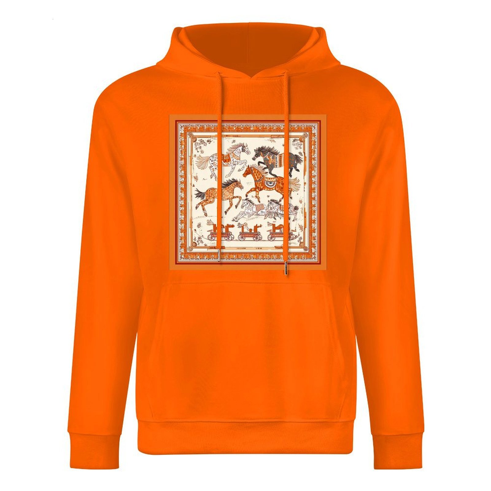 H Designer Fall Winter Hoodie Luxury Horse Print Design Unisex Long Sleeve Streetwear Hip Hop Oversized Fit Hoodie Men's Fashion Apparel H42