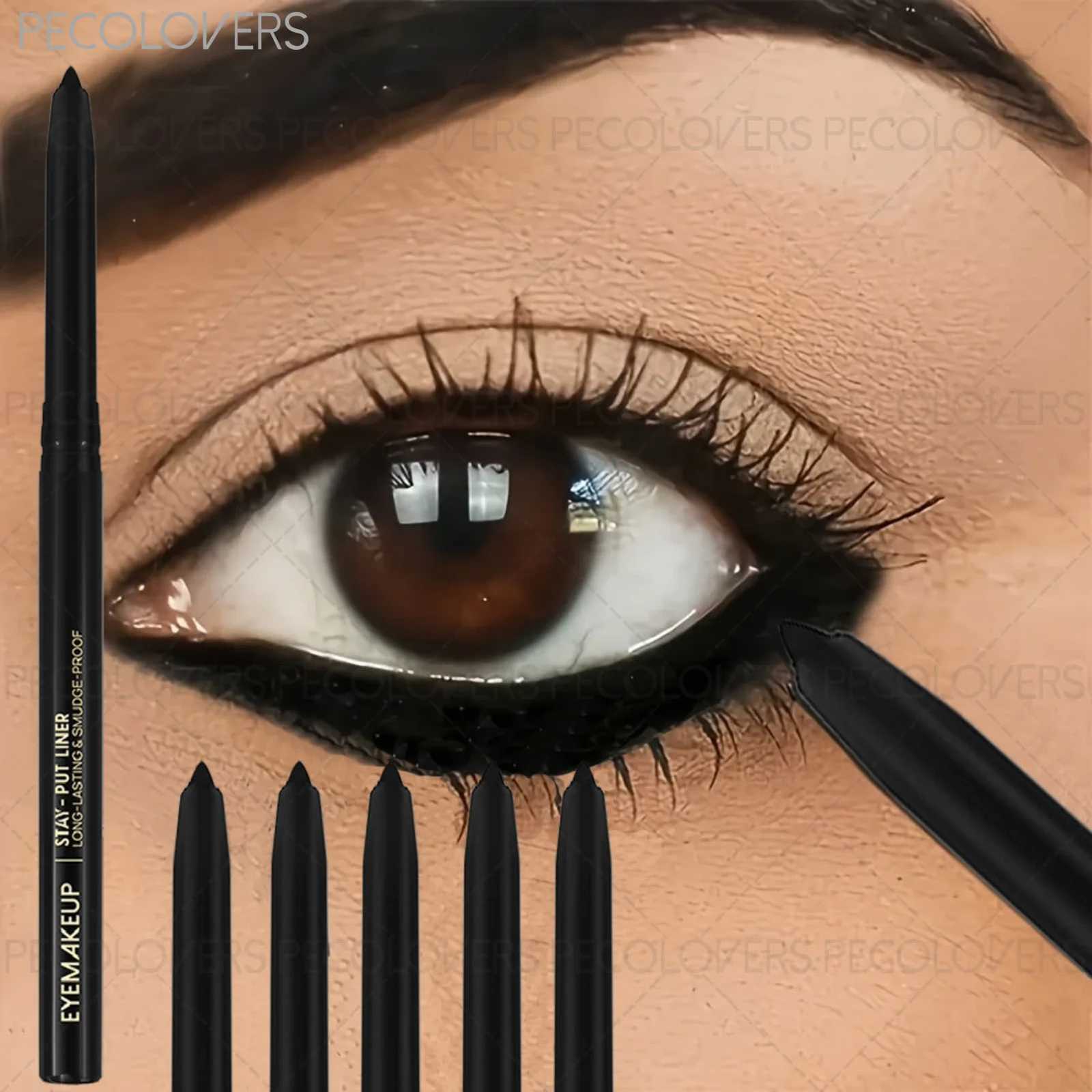 1 Set 5 Pcs Black Gel Matte Smooth Glide Eyeliner UltraSmooth Eyeiner Pen For All Types Easy To Slide Blend Perfect GiftsL251024