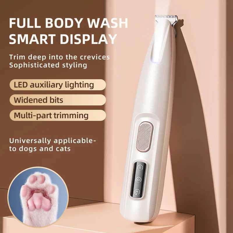 Portable Dog Paw Trimmer with Led Light Pets Nail Grinder Shaver Clipper Rechargeable Cordless Nail Grooming Tools for Cats Z20251024