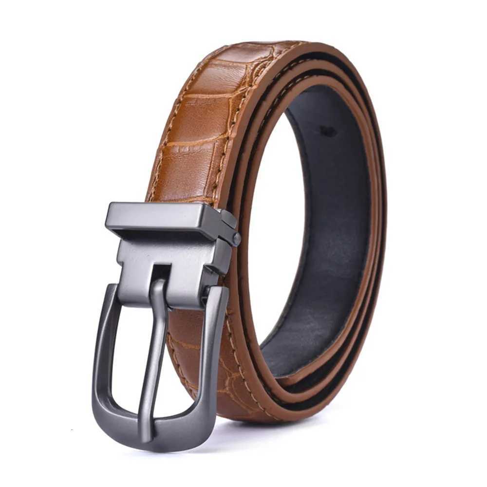 Unisex belt casual versatile simple black thin waist belt Korean style retro pin buckle jeans belt student W251024