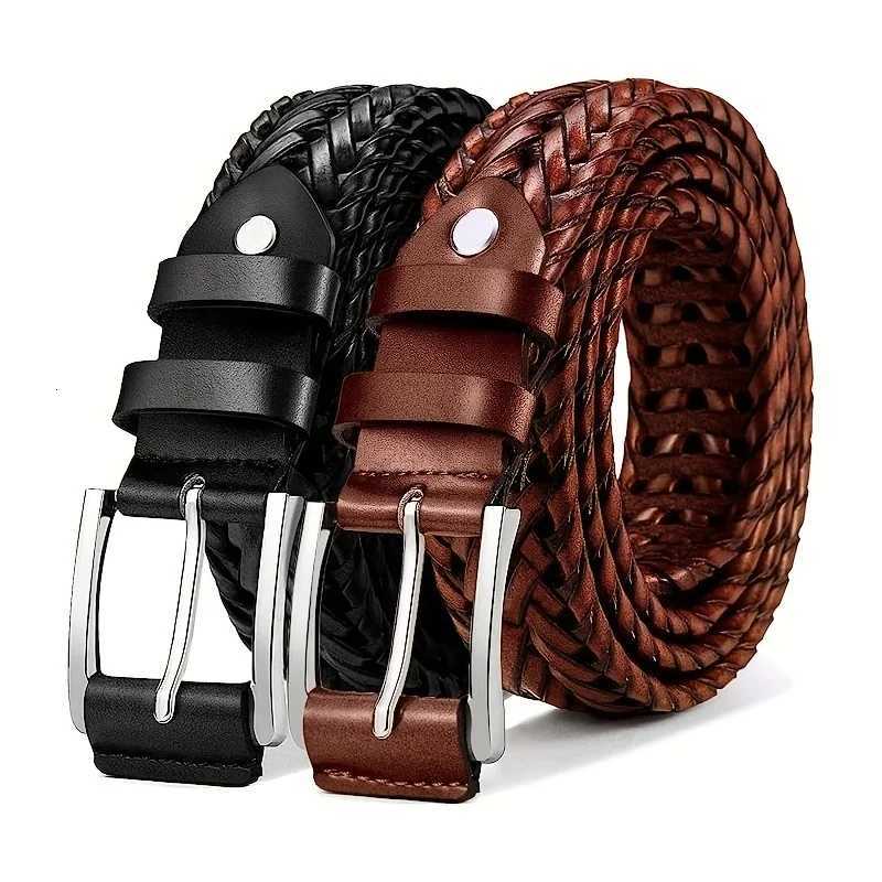 Mens Belt Casual Sports Hollow Woven Waistband Jeans Waistband Gift for Dad or Boyfriend W251024